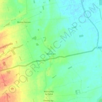 Glentham CP topographic map, elevation, terrain