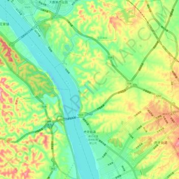 Yichang topographic map, elevation, terrain