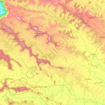 Bhama topographic map, elevation, terrain