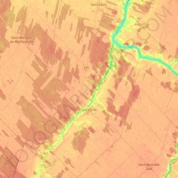 Saint-Jude topographic map, elevation, terrain