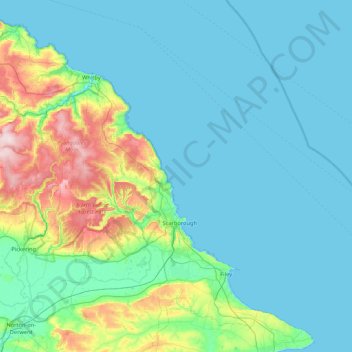 Scarborough topographic map, elevation, terrain