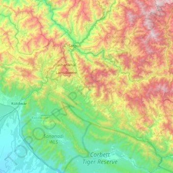 Lansdowne topographic map, elevation, terrain