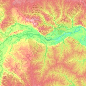 Las Amazonas topographic map, elevation, terrain