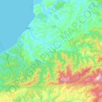 Alaplı topographic map, elevation, terrain