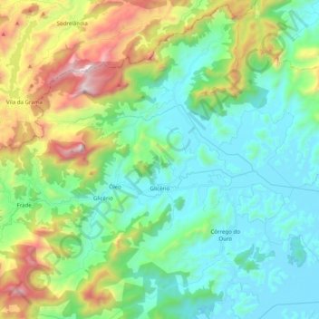 Glicério topographic map, elevation, terrain