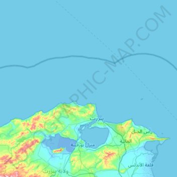 Délégation Bizerte Nord topographic map, elevation, terrain