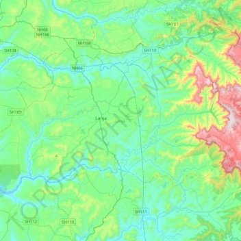 Lanja topographic map, elevation, terrain
