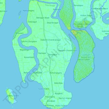 Namkhana topographic map, elevation, terrain