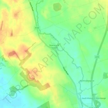 Thornton-le-Street topographic map, elevation, terrain