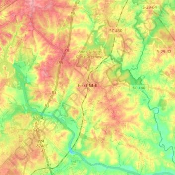 Fort Mill topographic map, elevation, terrain