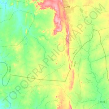 Senchi topographic map, elevation, terrain
