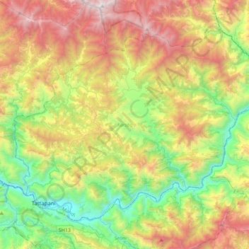 Karsog topographic map, elevation, terrain