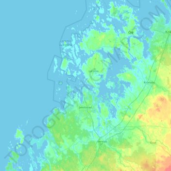 Jakobstad topographic map, elevation, terrain