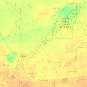 Tekit topographic map, elevation, terrain