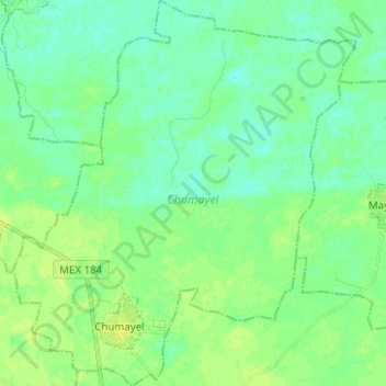 Chumayel topographic map, elevation, terrain