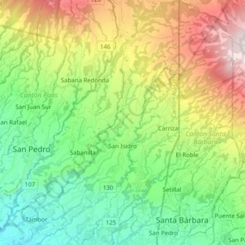 San Isidro topographic map, elevation, terrain