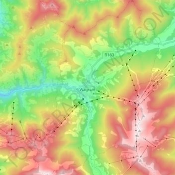 Wagrain topographic map, elevation, terrain