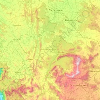 Bhadra topographic map, elevation, terrain