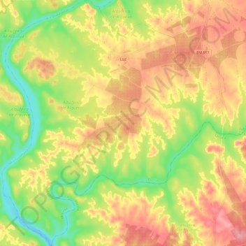 Luz topographic map, elevation, terrain