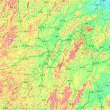 Huaihua topographic map, elevation, terrain