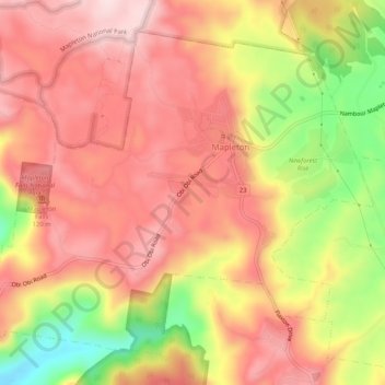 Mapleton topographic map, elevation, terrain