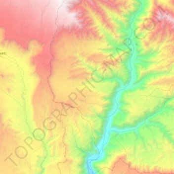 Río Grande topographic map, elevation, terrain