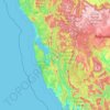 West Coast topographic map, elevation, terrain