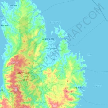 Viga topographic map, elevation, terrain