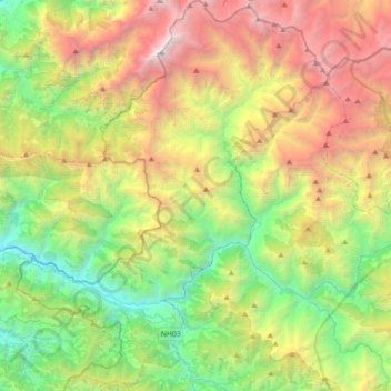 Sisne topographic map, elevation, terrain