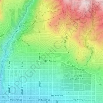 Capitol Hill topographic map, elevation, terrain