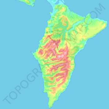 Mahia Peninsula topographic map, elevation, terrain