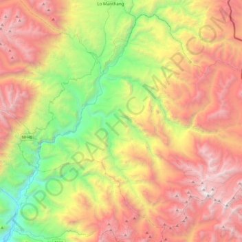 Surkhang topographic map, elevation, terrain