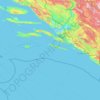 Comitat de Dubrovnik-Neretva topographic map, elevation, terrain