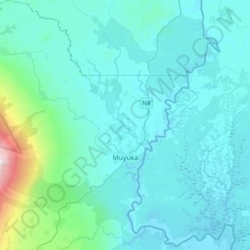 Muyuka topographic map, elevation, terrain