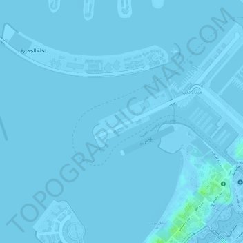 Emaar Beachfront topographic map, elevation, terrain