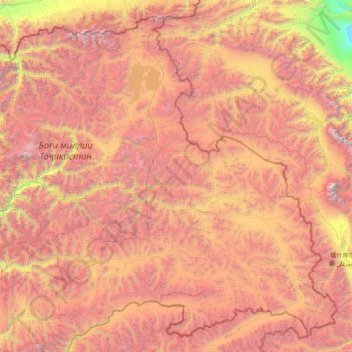 Murghob District topographic map, elevation, terrain