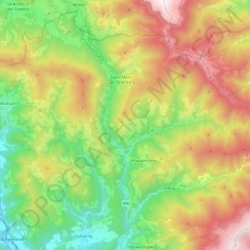 Hüttenberg topographic map, elevation, terrain