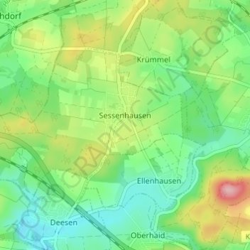 Sessenhausen topographic map, elevation, terrain