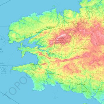Finisterre topographic map, elevation, terrain