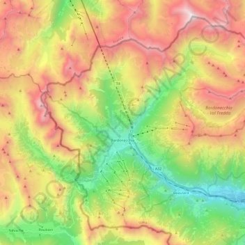 Bardonnèche topographic map, elevation, terrain