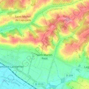 Saint-Martin-Petit topographic map, elevation, terrain