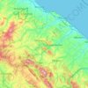 Pesaro e Urbino topographic map, elevation, terrain