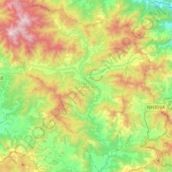 Someshwar topographic map, elevation, terrain