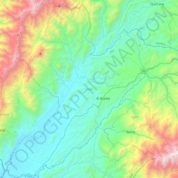 Patía topographic map, elevation, terrain