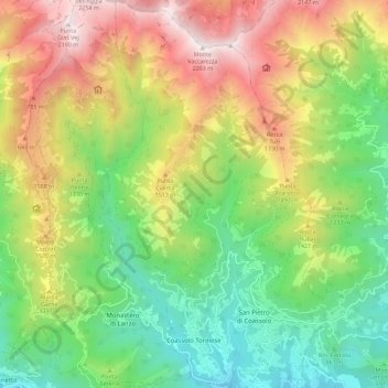 Coassolo Torinese topographic map, elevation, terrain