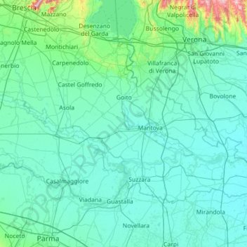Mantua topographic map, elevation, terrain