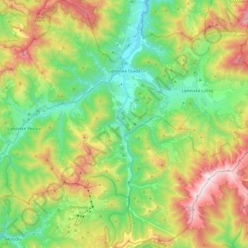 Liptovská Osada topographic map, elevation, terrain