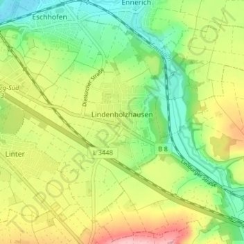 Lindenholzhausen topographic map, elevation, terrain