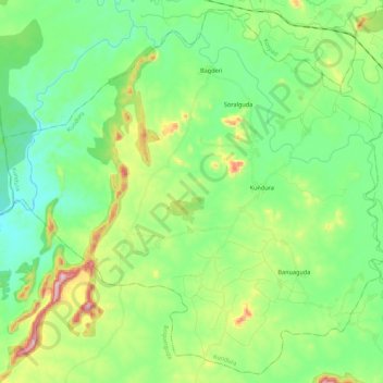 Kundura topographic map, elevation, terrain