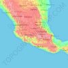 America/Mexico_City Timezone topographic map, elevation, terrain